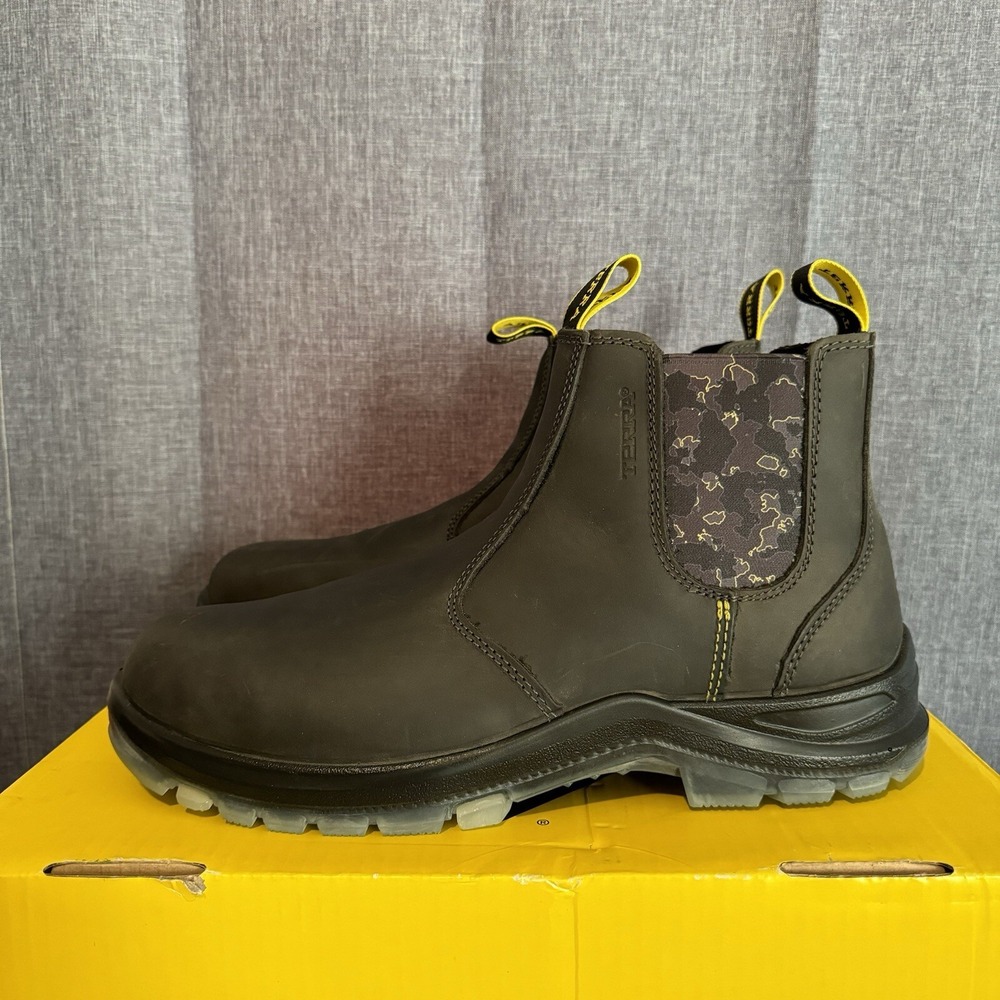 Terra Murphy‎ F2892-18 Mens Grey Round Toe Pull On Ankle Work Boots Size 11.5 M